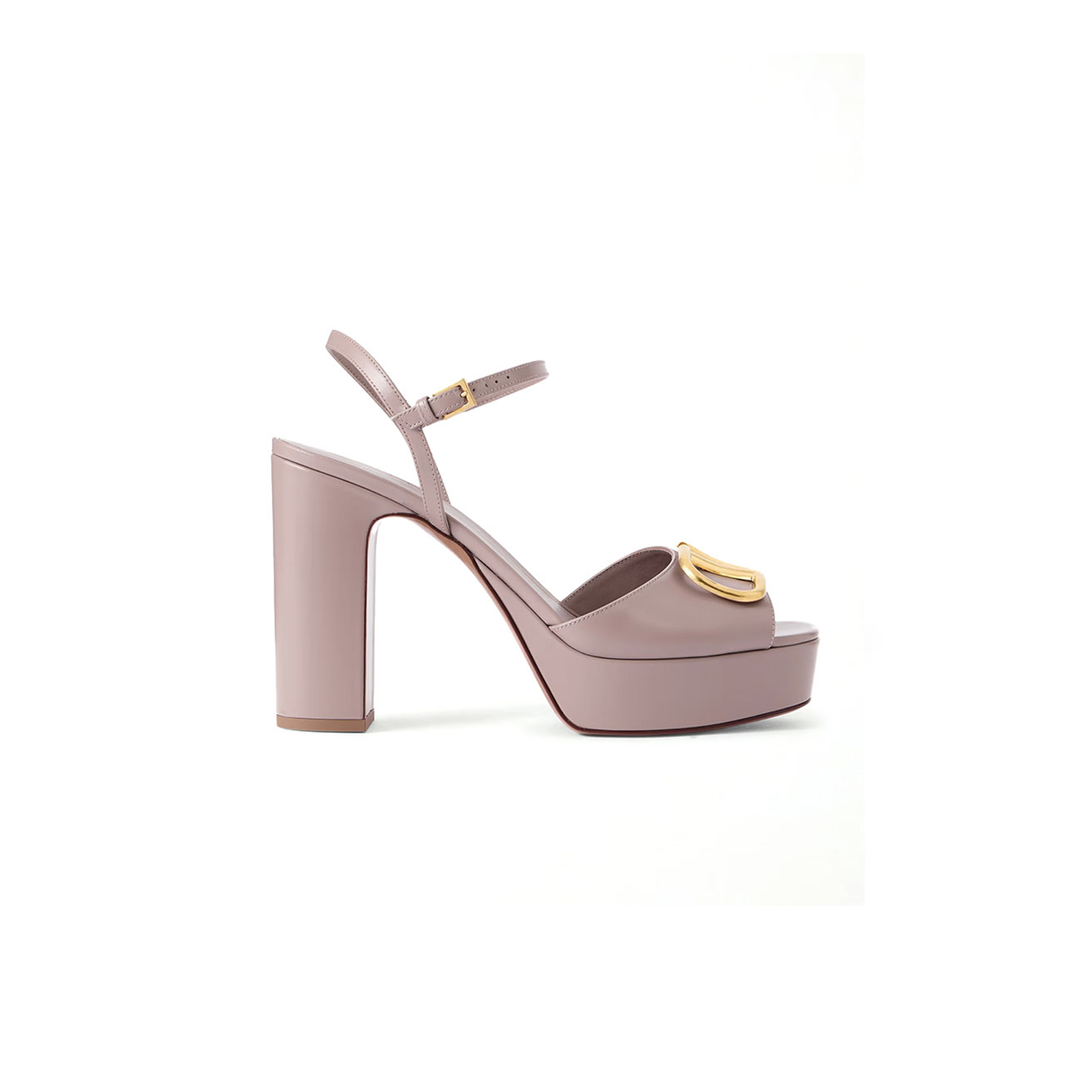 Va1e*ntin0 garavaniv logo 115 leather platform sandals